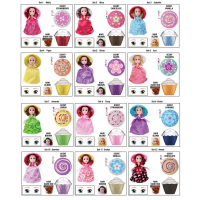 CUP CAKE SURPRISE PRINCESS DOLL ASST 3 JUST TOYS 1091