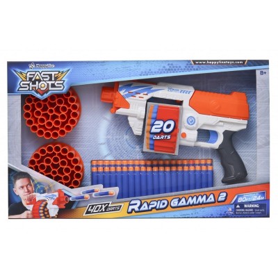 FAST SHOTS RAPID GAMMA SET WITH 40 FOAM DARTS AND 2 BARRILS JUST TOYS 590075